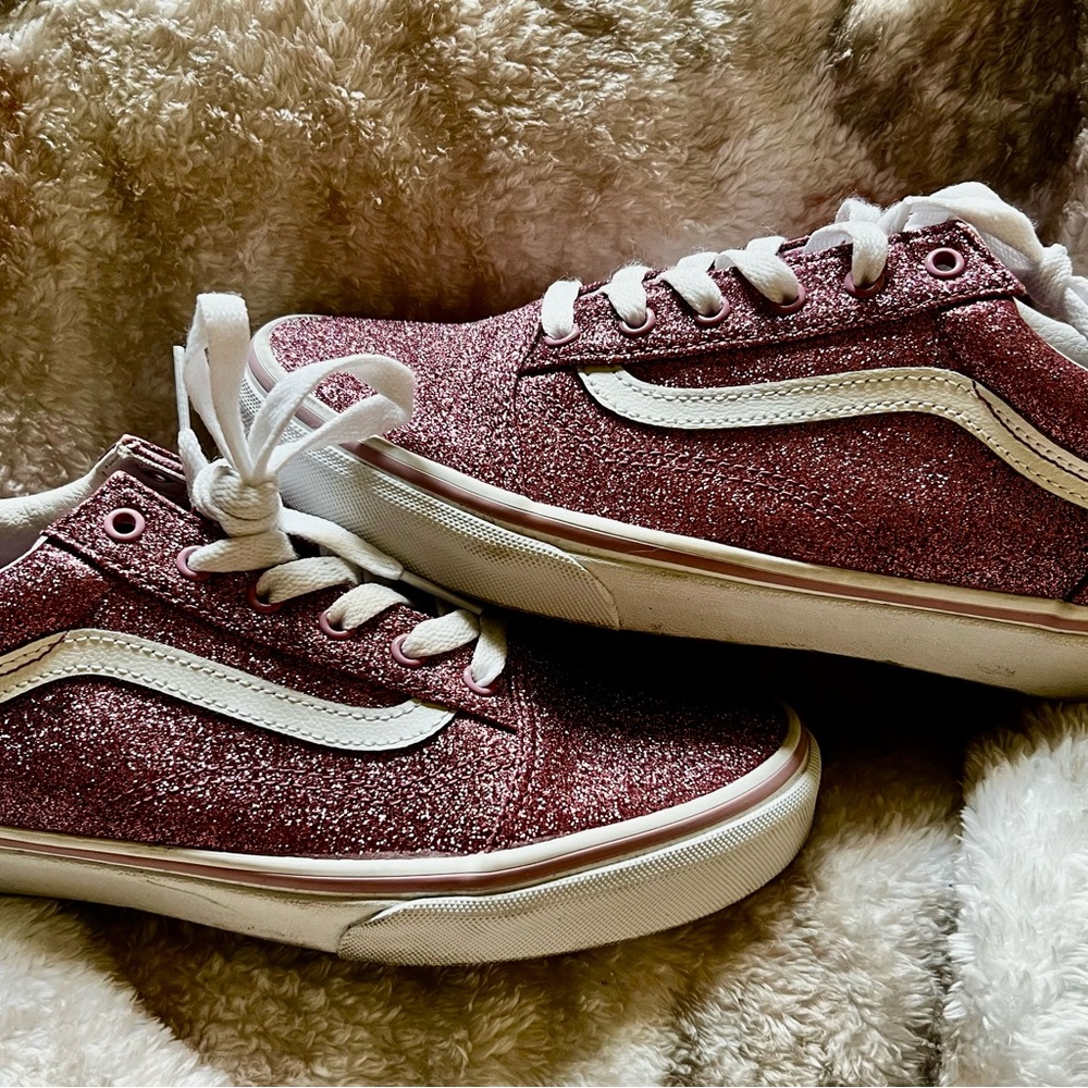 Vans Women's Sparkling Sneakers - Pink and White - Picture 3 of 9